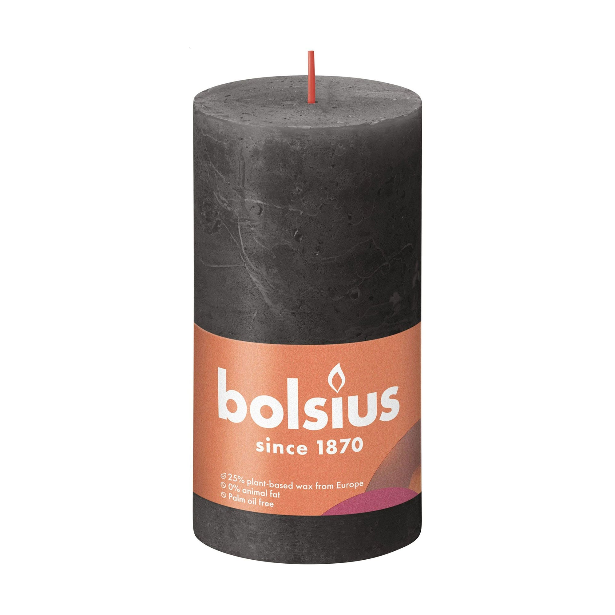 Циліндрична свічка Bolsius Rustic Shine Бурхливий сірий, 130*68 мм
