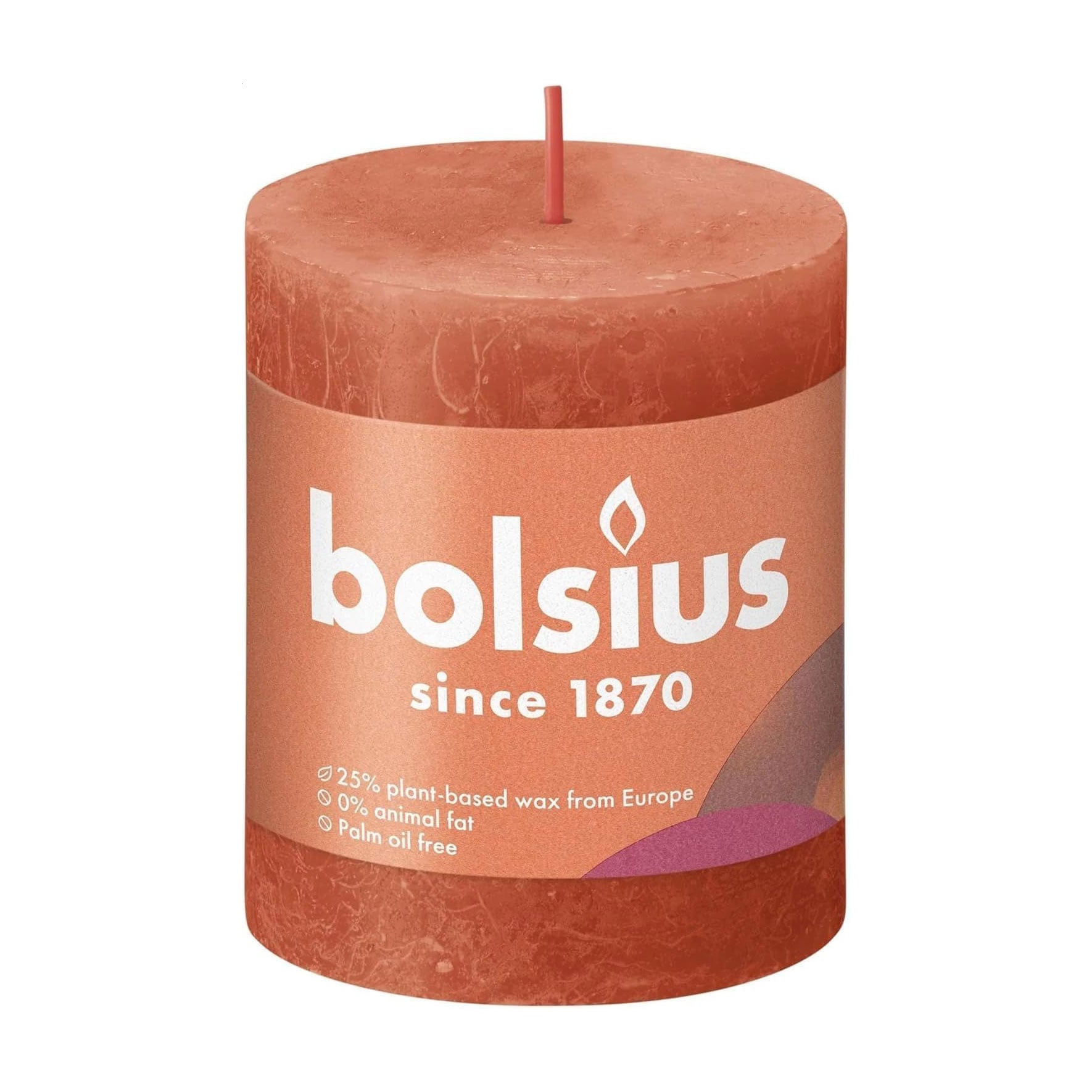Циліндрична свічка Bolsius Rustic Shine Землистий помаранчевий, 80*68 мм